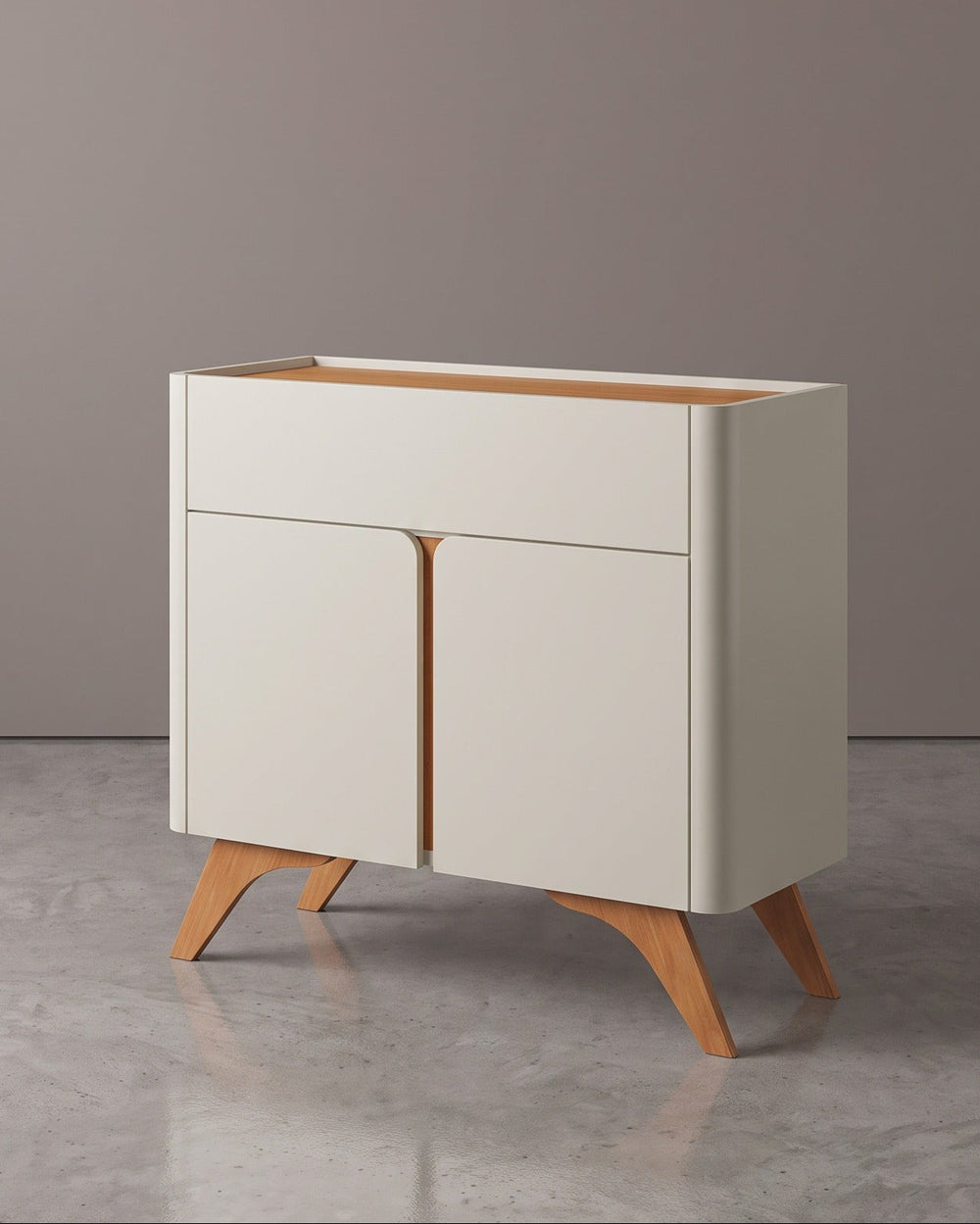 Buffet Arcus Off White 2 Portas 1 Gaveta Pés Palito