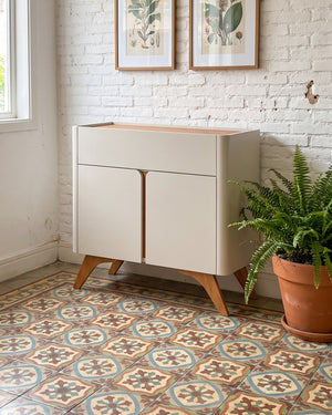 Buffet Arcus Off White 2 Portas 1 Gaveta Pés Palito