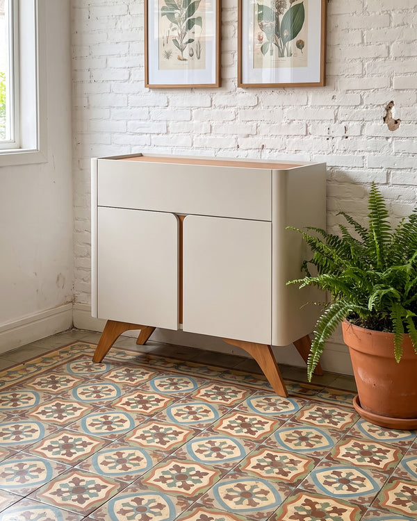 Buffet Arcus Off White 2 Portas 1 Gaveta Pés Palito