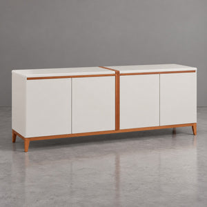 Buffet Clara Off White 4 Portas Pés De Madeira