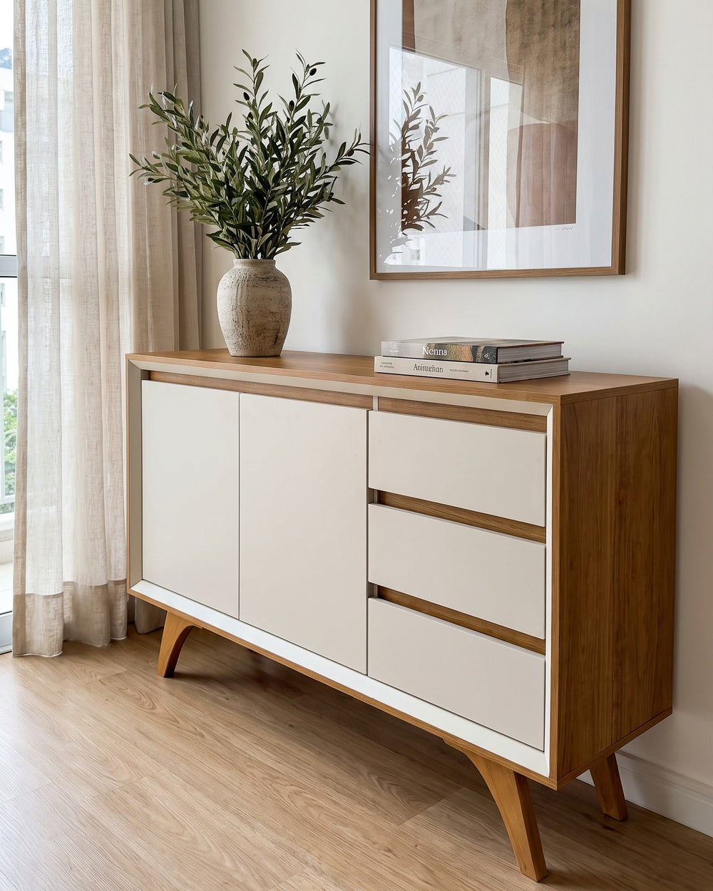 Buffet Vertex Naturalle — 2 portas e 3 gavetas