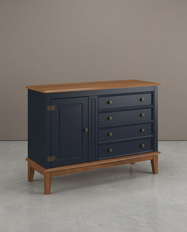 Cômoda 4 Gavetas e 1 Porta Azul Petróleo