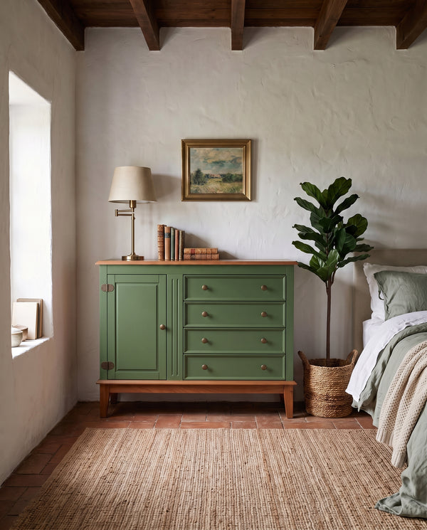 Cômoda 4 Gavetas e 1 Porta - ambiente - Verde