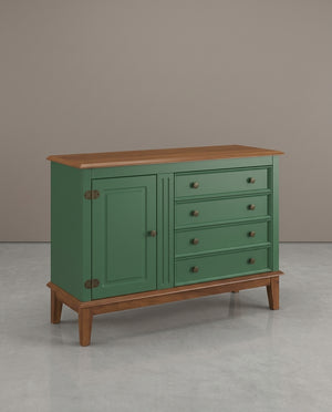 Cômoda 4 Gavetas e 1 Porta Verde