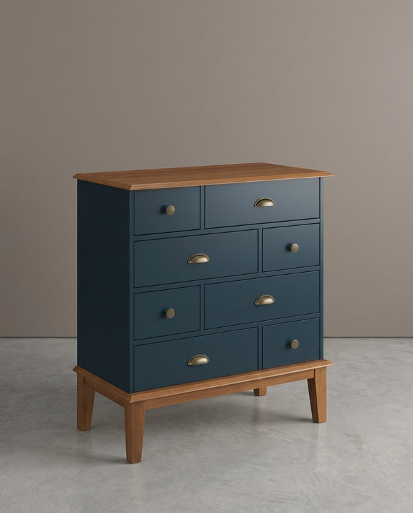 Cômoda 8 Gavetas Azul Petróleo