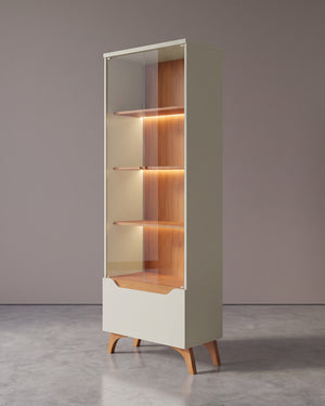 Cristaleira Atenas Off White Porta De Vidro Com Led - foto 1