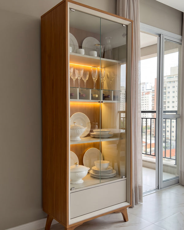Cristaleira Premium Naturalle Porta De Vidro Com Led - foto 6