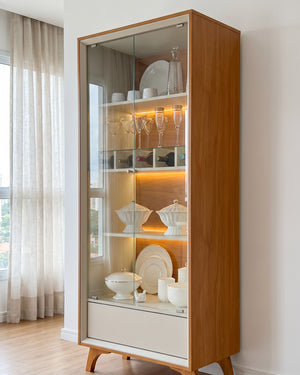 Cristaleira Premium Naturalle Porta De Vidro Com Led - foto 2