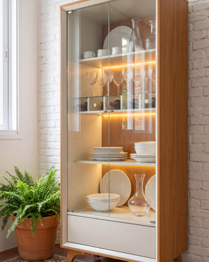 Cristaleira Premium Naturalle Porta De Vidro Com Led - foto 5