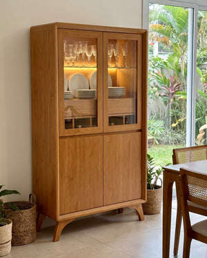 Cristaleira Sinus Naturalle 2 Portas De Vidro e 2 Portas Com Led - foto 3