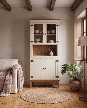 Estante de Madeira Maciça 4 Portas - ambiente - Off White/Amêndoa