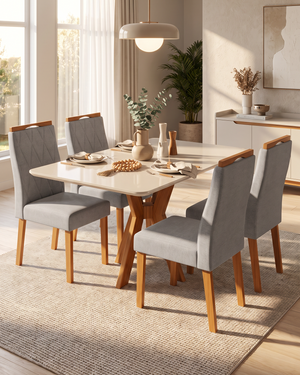 Conjunto Sala de Jantar Andria 4 Cadeiras