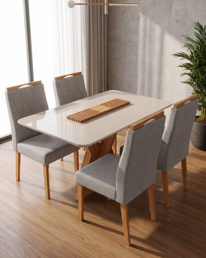 Conjunto Sala de Jantar Andria 4 Cadeiras