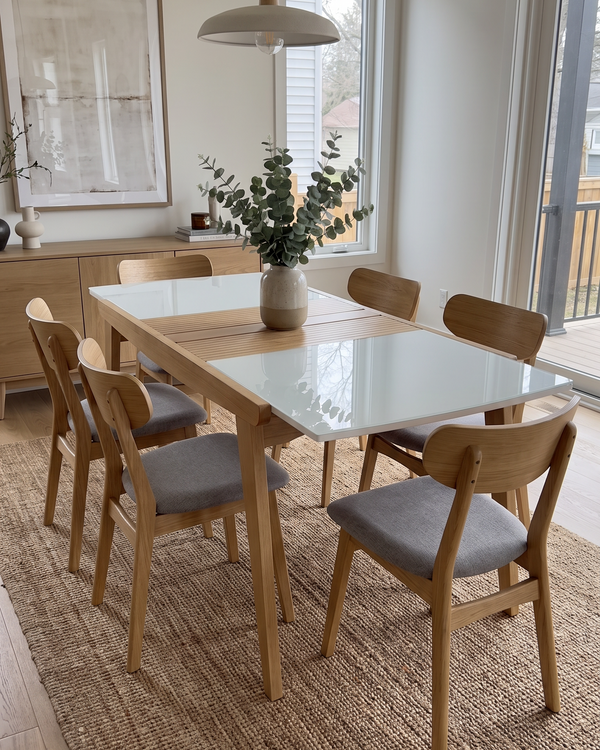 Mesa Elástica Rubi 1.33m Extensível Tampo Vidro