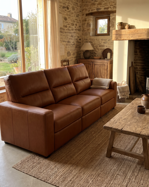 Sofa Oslo Couro 100% Legitimo Retrátil Elétrico