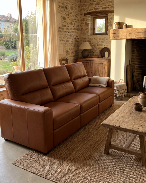 Sofa Oslo Couro 100% Legitimo Retrátil Elétrico