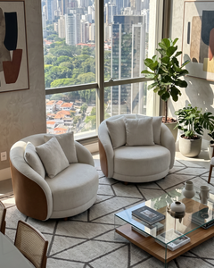 Poltrona Maly Base Giratória Tecido