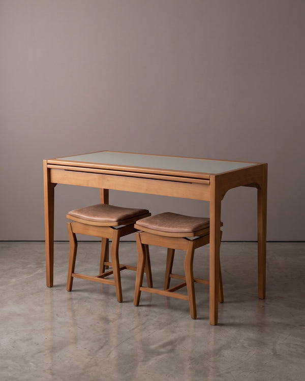 Mesa Aparador Lotus 1.20m Retrátil Tampo Vidro