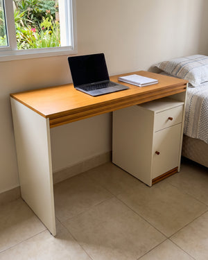 Mesa De Estudo Sevilha Off White Com Gaveta e Porta - foto 3