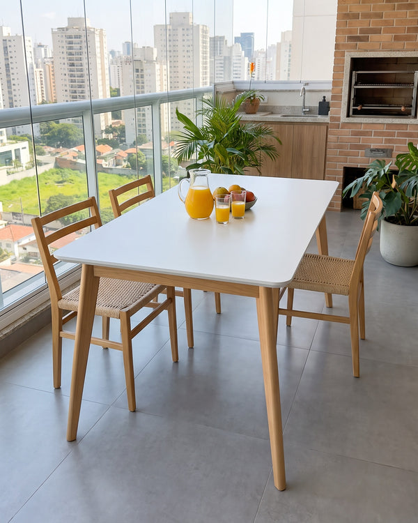Mesa De Jantar Dover Tampo Branco Pés Palito - foto 4