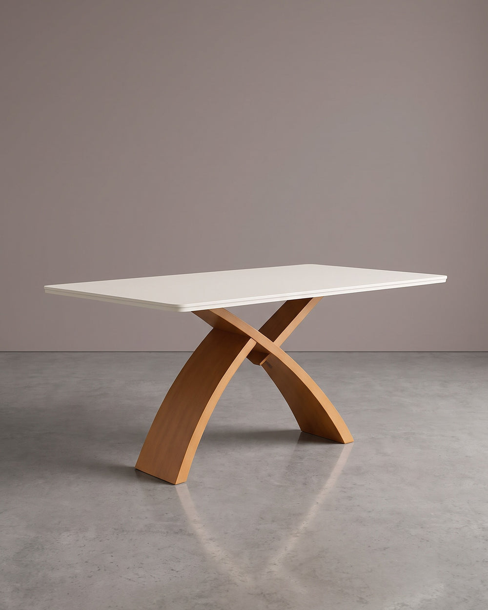 Mesa De Jantar Lais Tampo Off White Base X De Madeira