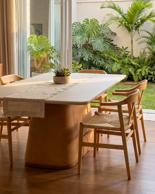 Mesa De Jantar Maisa Tampo Off White Base Cônica