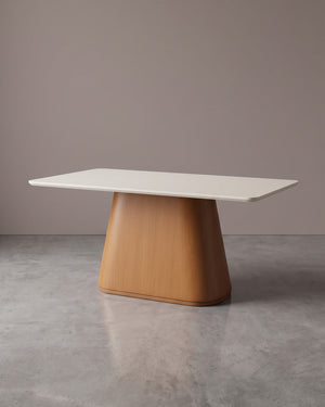 Mesa De Jantar Maisa Tampo Off White Base Cônica