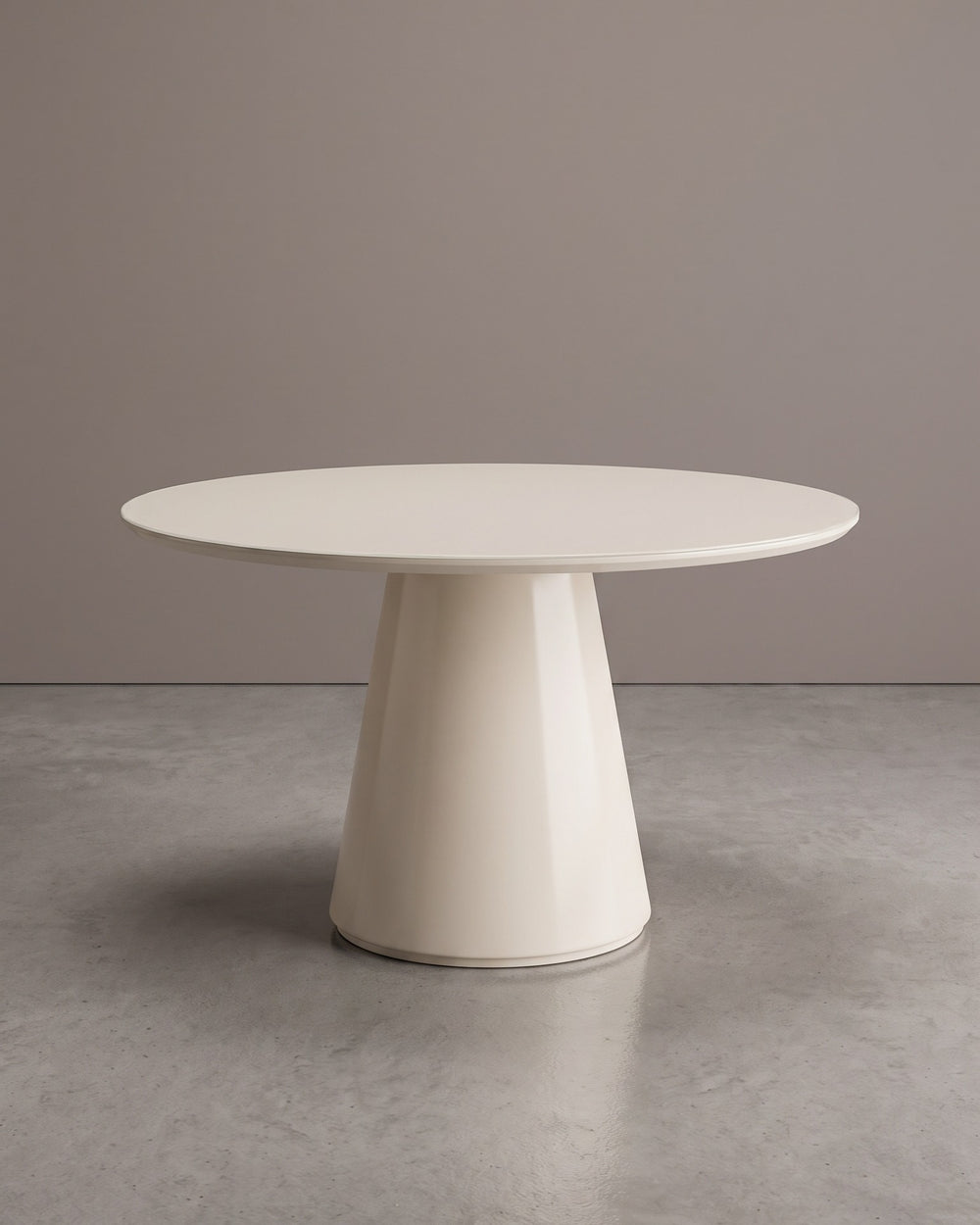 Mesa De Jantar Maisa Redonda Off White Base Cônica