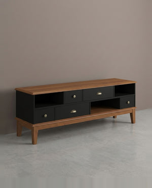 Rack 5 Gavetas Preto
