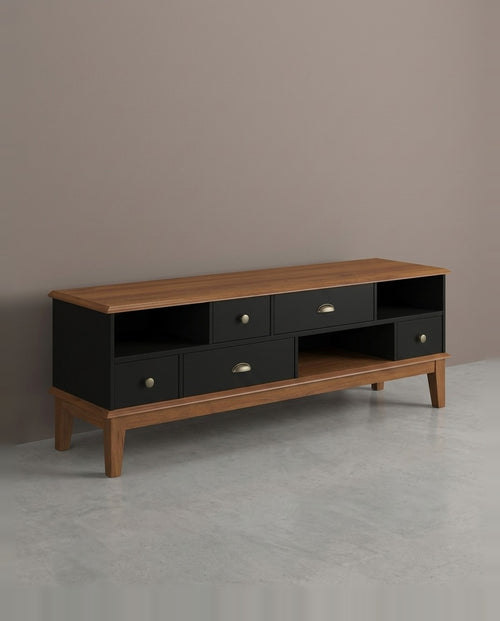 Rack 5 Gavetas Preto
