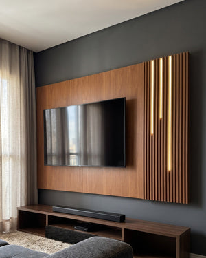 Painel Arezzo Ripado Com Led Cascata - foto 3