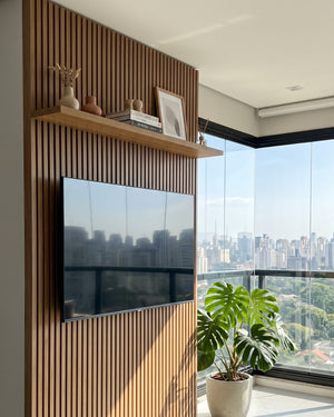 Painel Siena Ripado Com Prateleira