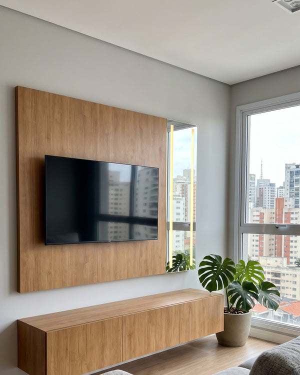 Painel Vitrum Com Espelho e Led