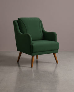 Poltrona Arezo Estofada Verde Com Tachas
