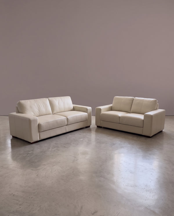Sofá Colorado 3 e 2 Lugares Couro 100% Legítimo - 100% Couro Off-White