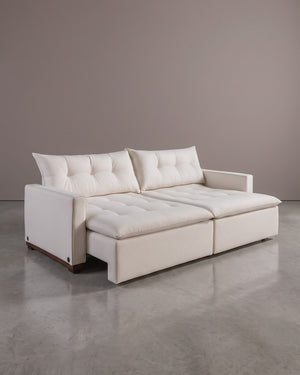 Sofá Florença Retrátil e Reclinável Off White