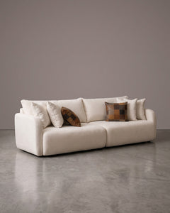 Sofá Living Vip Off White Com Braços Arredondados