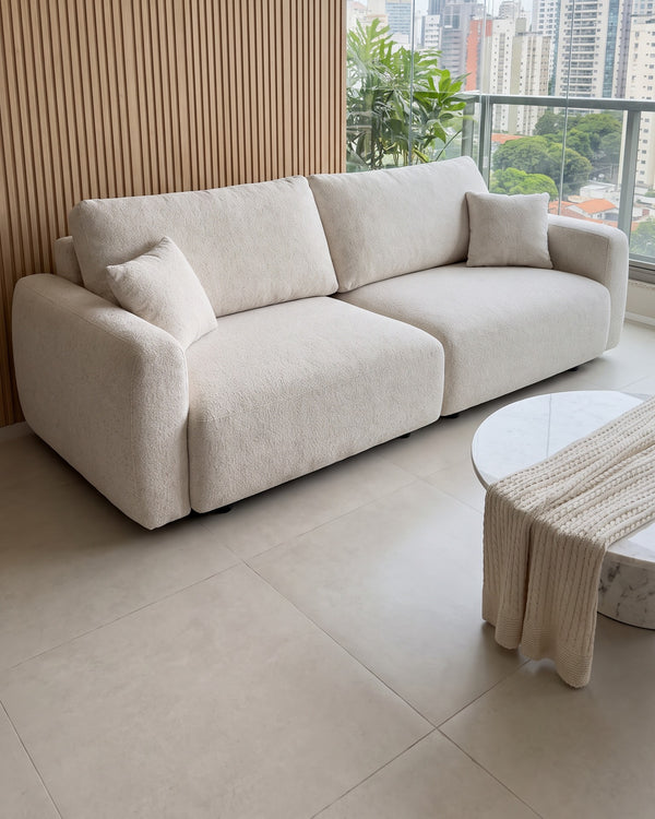 Sofá Vip Modular Off White Com Braços Largos