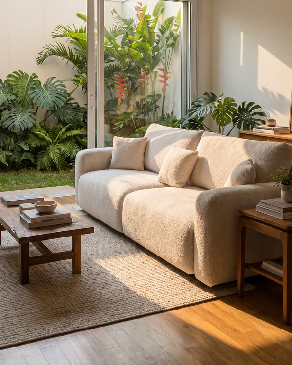 Sofá Vip Modular Off White Com Braços Largos