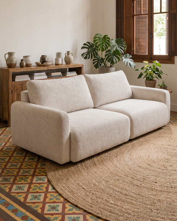 Sofá Vip Modular Off White Com Braços Largos